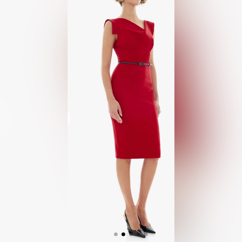 BLACK HALO JACKIE O Dress Asymmetrical Maroon Dress